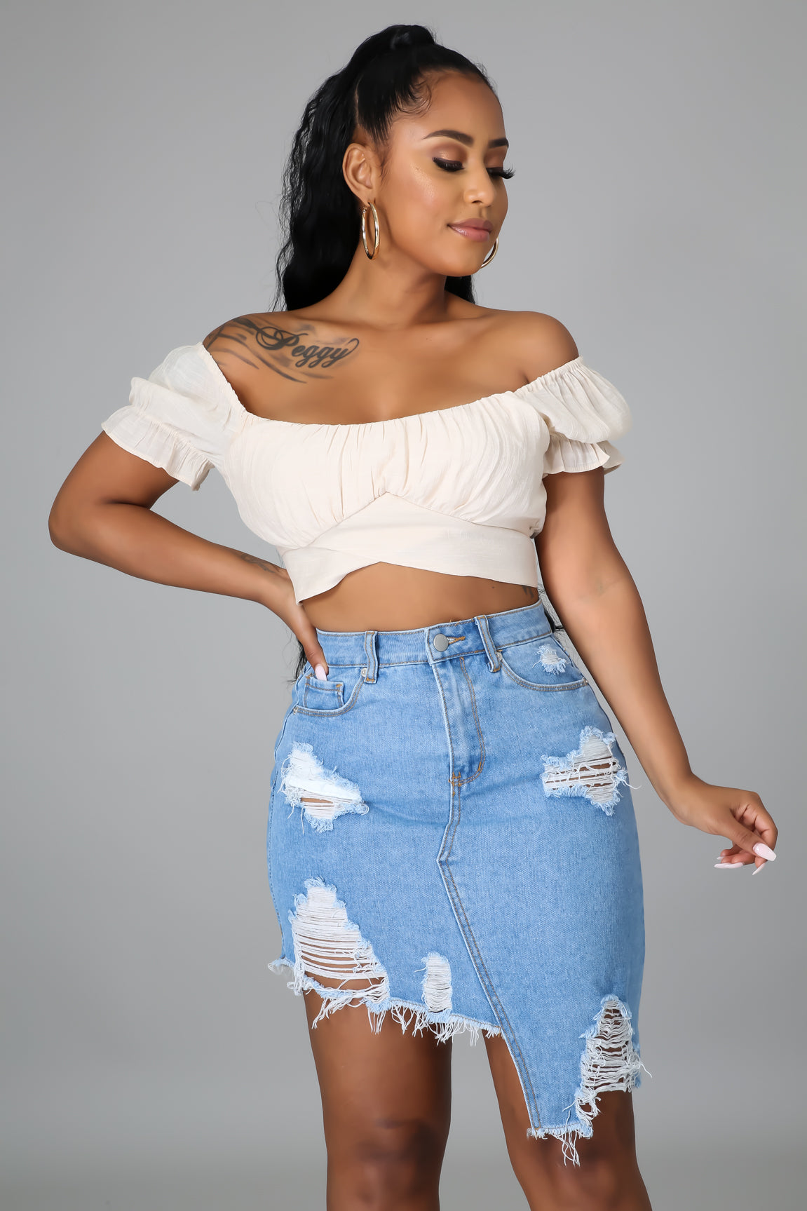 Hot denim hot sale skirt