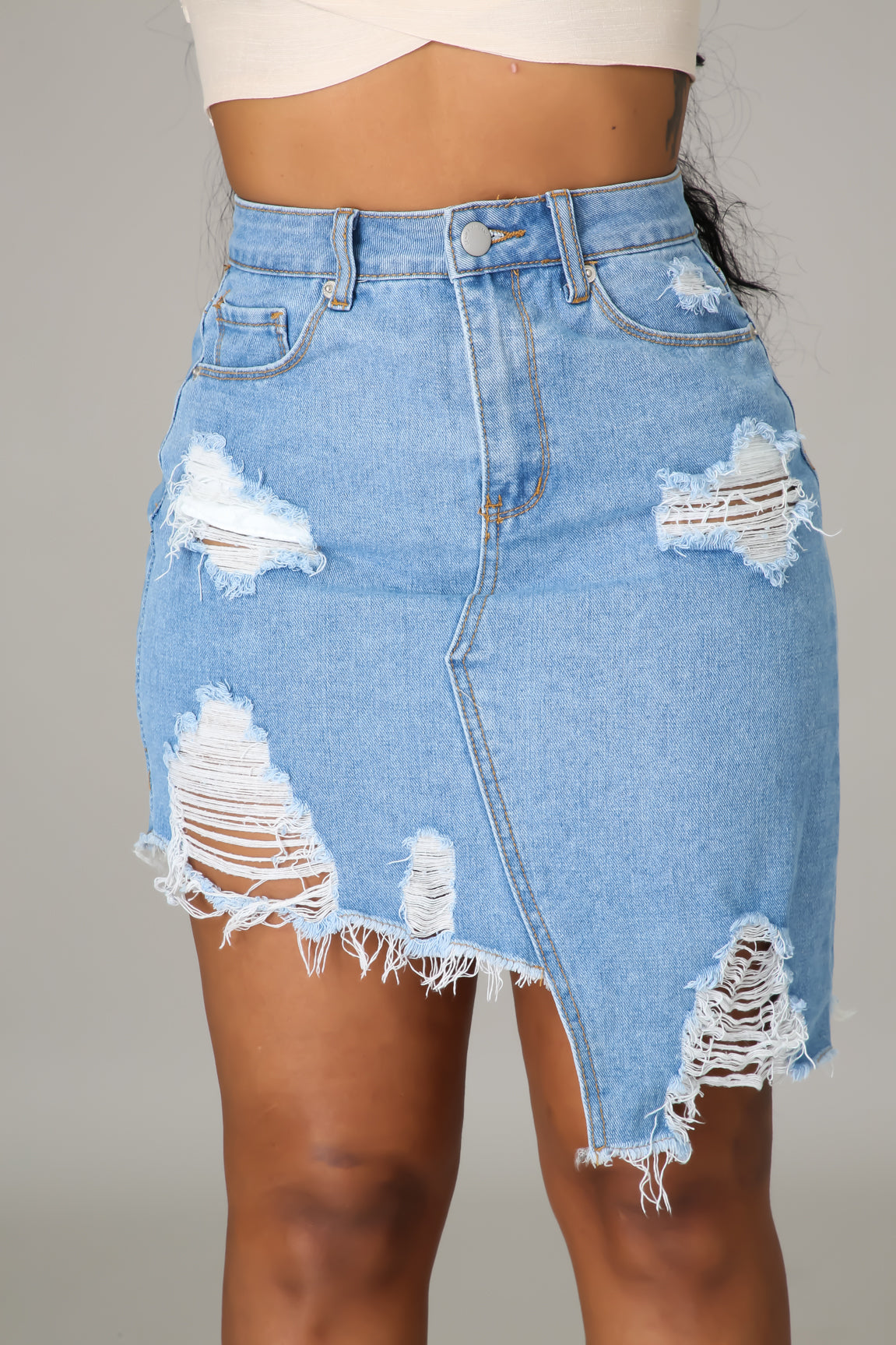 Distressed denim skirt clearance quotes